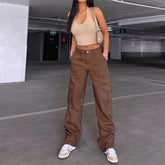 Denim Semi Elastic Personality Work Trousers